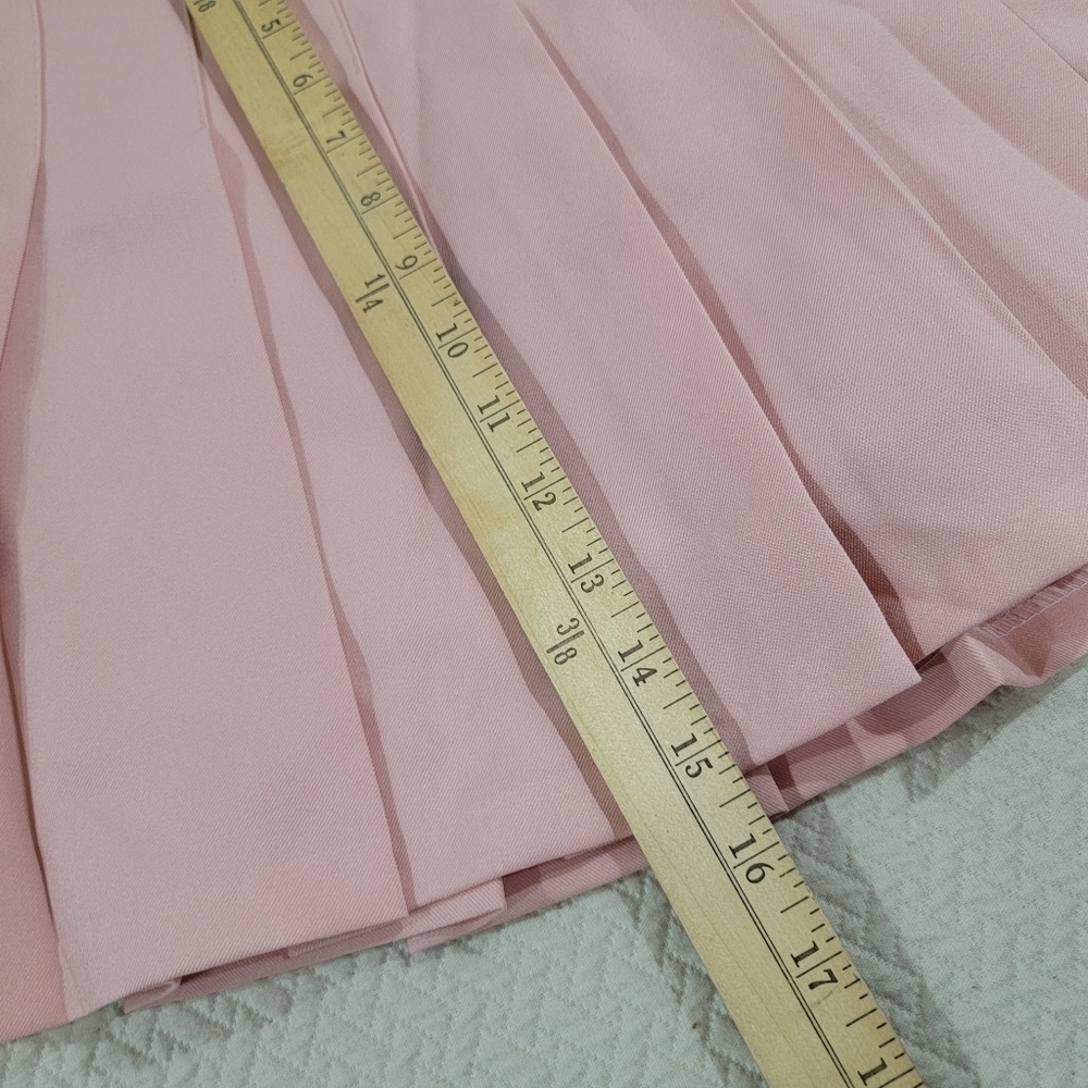 Joy Shop Pink Pleated Skater Skirt Built In Shorts Size M Skort - Picture 5 of 12